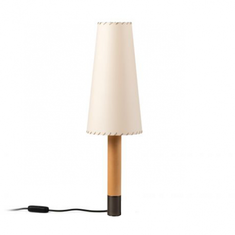 Basica M2 Bronce Stitched beige parchment - Santa & Cole - Santiago Roqueta - Table Lamps - Furniture by Designcollectors