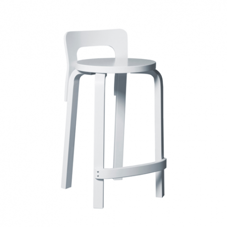 K65 High Chair Completely White Lacquered - Artek - Alvar Aalto - Furniture by Designcollectors