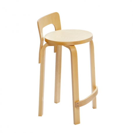 K65 High Chair Natural Lacquered, seat birch veneer - Artek - Alvar Aalto - Furniture by Designcollectors