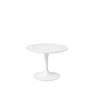 Saarinen Low Round Tulip Table, White Laminate (H36, D51)