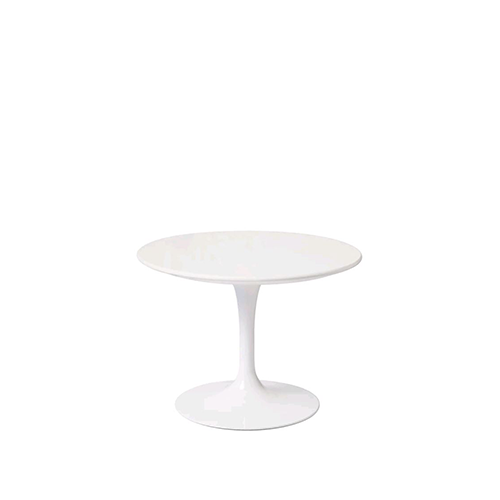 Saarinen Low Round Tulip Table, White Laminate (H36, D51) - Knoll - Eero Saarinen - Tables - Furniture by Designcollectors