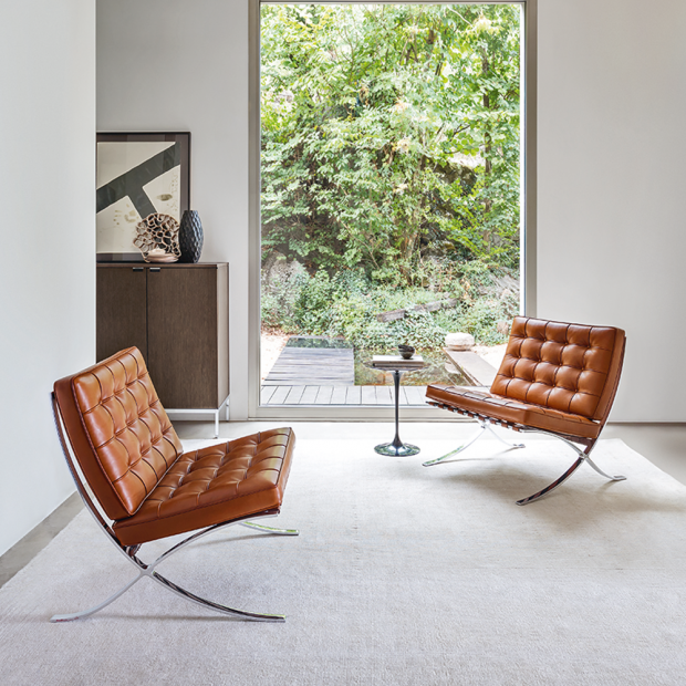 Buy Knoll Barcelona Chair Relax: Special Edition, Bruin by Ludwig Rohe, 1929-1931 - biggest stock in Europe of Design furniture!