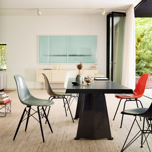 Eames Fiberglass Chairs: DSX - Eames sea foam green - Chromed - Furniture by Designcollectors