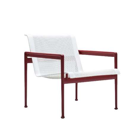 Schultz Longue Chair 1966 with arms, White, Dark Red frame - Knoll - Richard Schultz - Outdoor - Furniture by Designcollectors