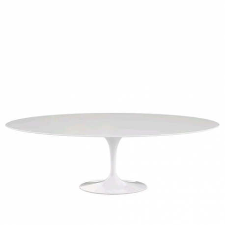 Saarinen Oval Tulip Tafel, White laminate (H73, L198) - Knoll - Eero Saarinen - Eettafels - Furniture by Designcollectors
