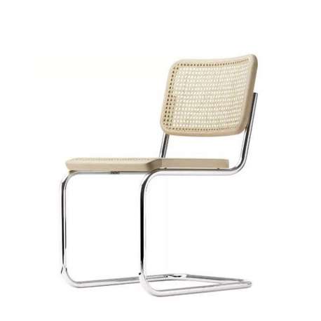 S 32 Chair, Natural Beech, Cane work with supporting mesh, no glides - Thonet - Marcel Breuer - Furniture by Designcollectors