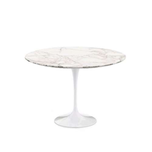 Saarinen Lounge-Height Tulip Table, Marble Calacatta top (H64/65, D91) - Knoll - Eero Saarinen - Low and Side Tables - Furniture by Designcollectors