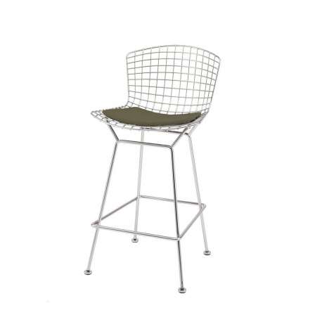 Bertoia Bar Stool unupholstered - Grey-Brown seat pad - Knoll - Furniture by Designcollectors