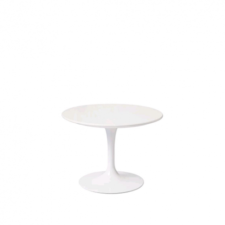 Saarinen Low Round Tulip Table, Outdoor White (H36, D51) - Knoll - Furniture by Designcollectors