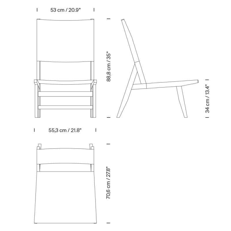 dimensions Barceloneta - Santa & Cole - Alfonso Mila - Chaises - Furniture by Designcollectors