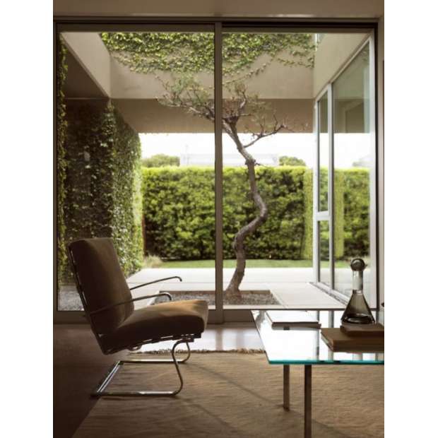 Tugendhat, Armless, Leather Venezia, Dark Brown - Knoll - Ludwig Mies van der Rohe - Lounge Chairs - Furniture by Designcollectors