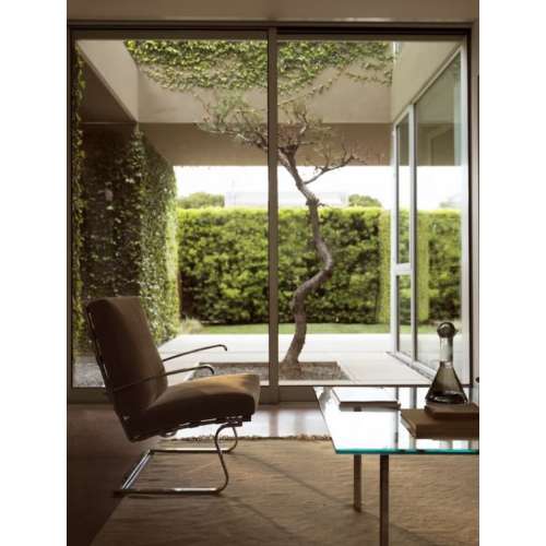 Tugendhat, Armless, Leather Venezia, Dark Brown - Knoll - Ludwig Mies van der Rohe - Lounge Chairs - Furniture by Designcollectors