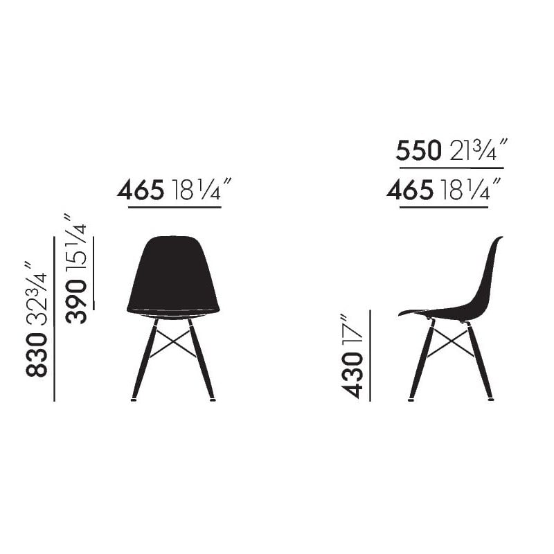 Buy Vitra Eames Plastic Chair DSW without upholstery - old colours by